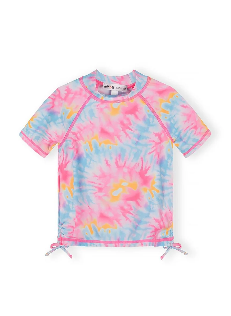 مينوتي Girls rash vest set pink and blue tie dye